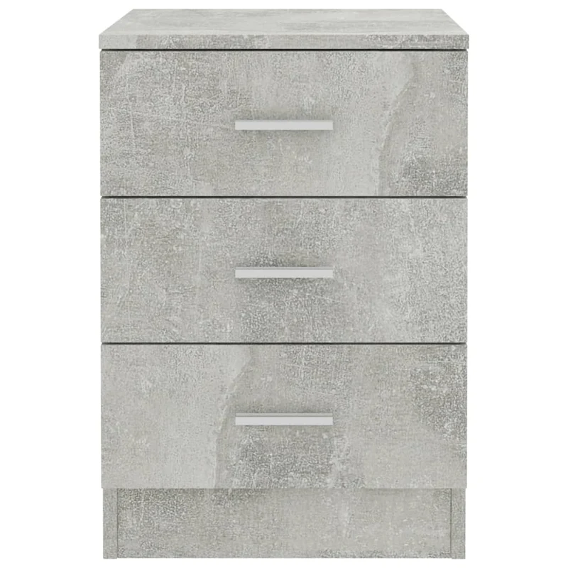 Lot de 2 tables de chevet avec 3 tiroirs 38 x 35 x 56 cm bois d'ingénierie gris DEC035343