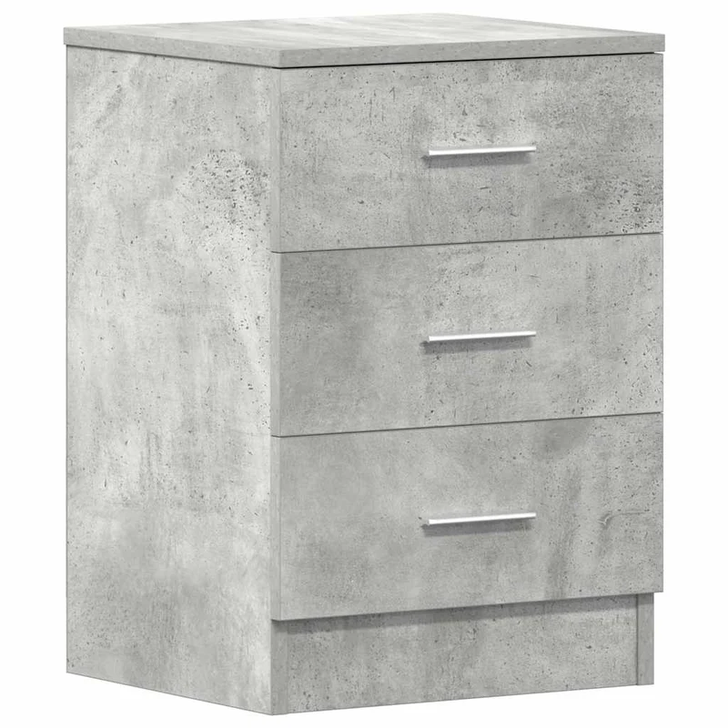 Lot de 2 tables de chevet avec 3 tiroirs 38 x 35 x 56 cm bois d'ingénierie gris DEC035343