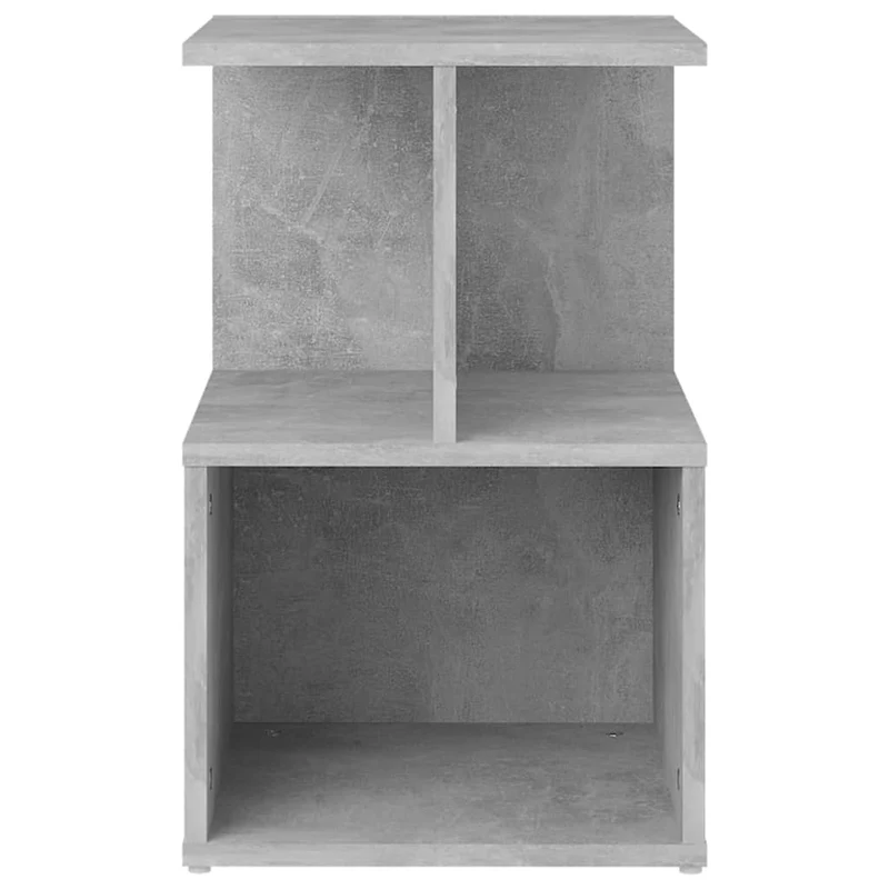 Lot de 2 tables de chevet avec étagères 35 x 35 x 55 cm bois d'ingénierie gris DEC035342