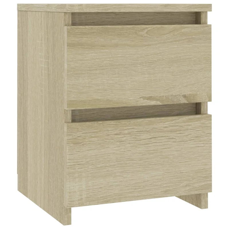 Lot de 2 tables de chevet avec deux tiroirs 30 x 30 x 40 cm bois ingénierie couleur chêne DEC035217