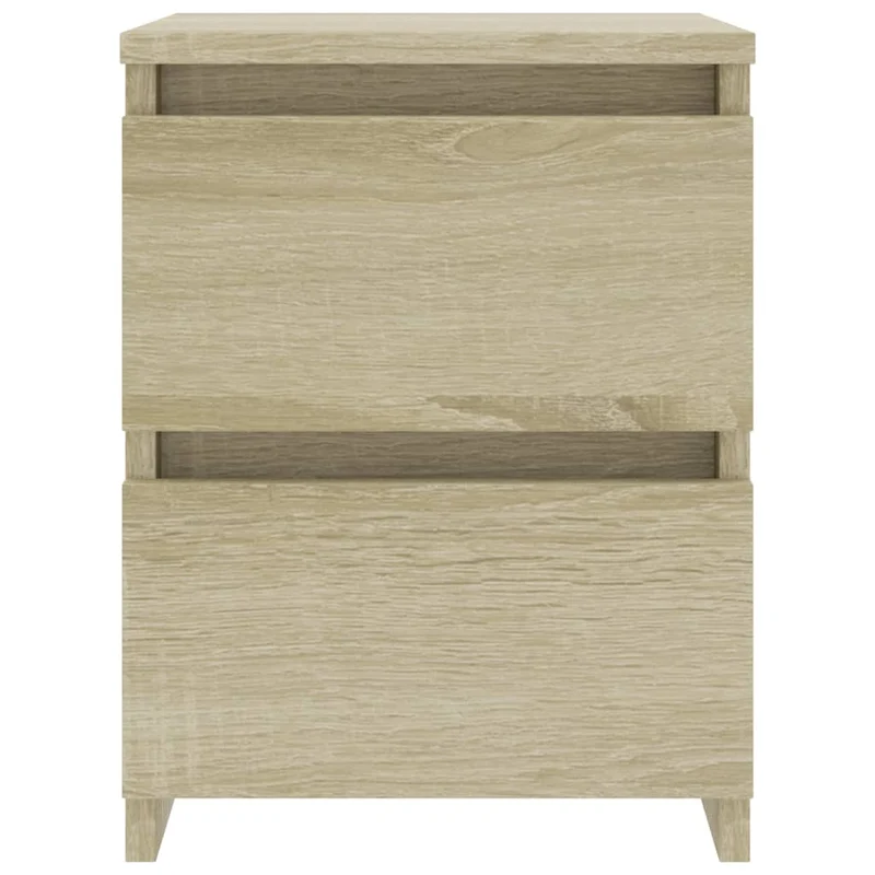 Lot de 2 tables de chevet avec deux tiroirs 30 x 30 x 40 cm bois ingénierie couleur chêne DEC035217