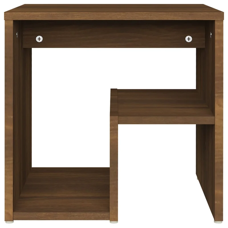 Lot de 2 tables de chevet avec étagères 40 x 30 x 40 cm bois ingénierie marron DEC035160