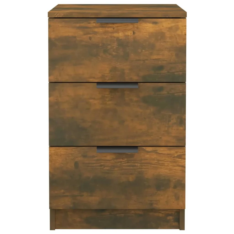 Lot de 2 tables de chevet avec 3 tiroirs 40 x 36 x 65 cm bois d'ingénierie couleur marron DEC035113