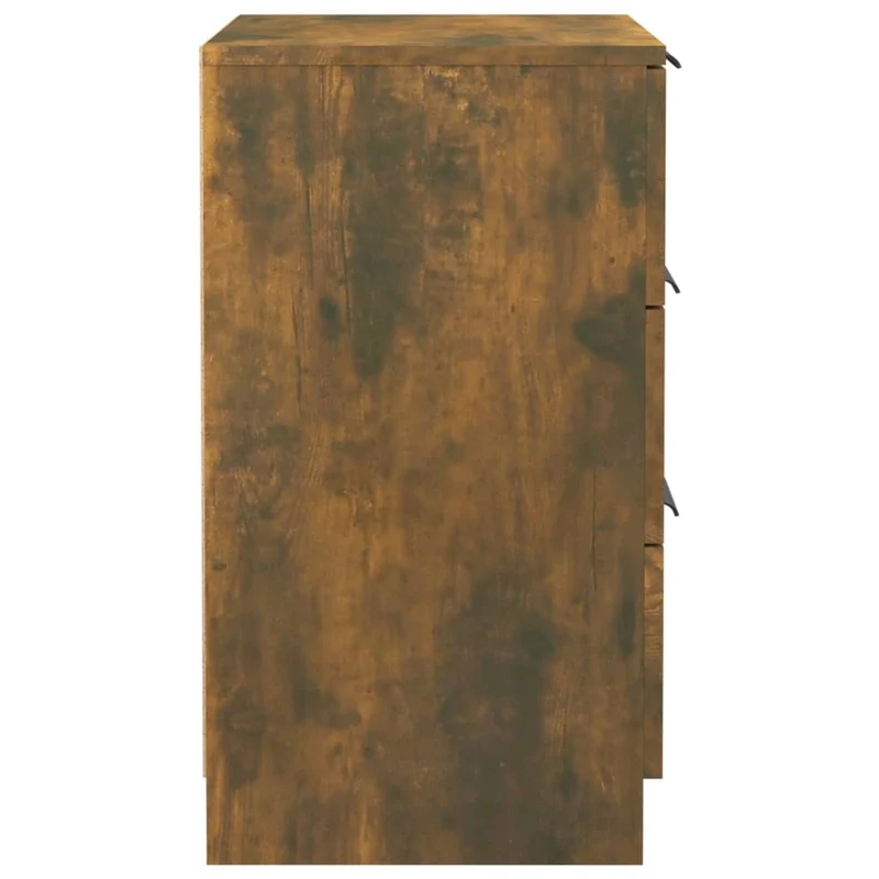 Lot de 2 tables de chevet avec 3 tiroirs 40 x 36 x 65 cm bois d'ingénierie couleur marron DEC035113