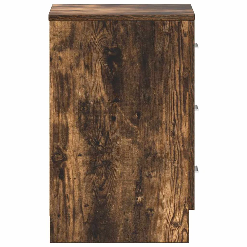 Lot de 2 tables de chevet avec 3 tiroirs 38 x 35 x 56 cm bois d'ingénierie marron DEC035068