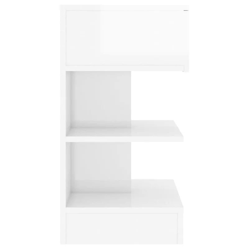 Lot de 2 tables de chevet avec tiroir et étagères 40 x 35 x 65 cm bois d'ingénierie blanc DEC035020