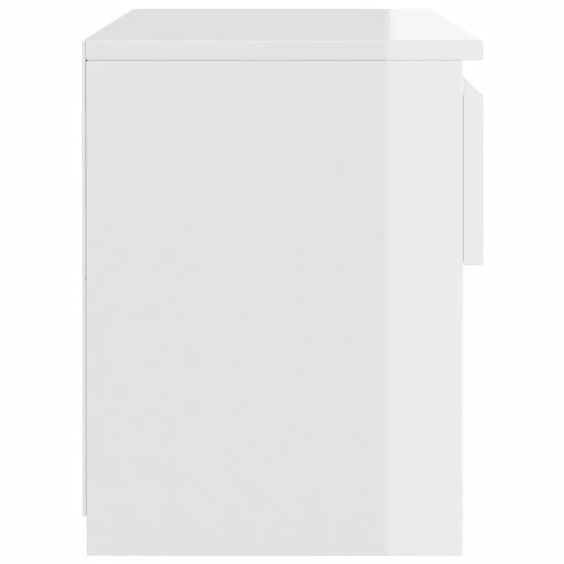 Lot de 2 tables de chevet avec tiroirs et compartiment ouvert 40 x 30 x 39 cm aggloméré blanc brilliant DEC034987