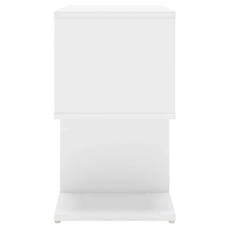 Lot de 2 tables de chevet avec étagères 50 x 30 x 51,5 cm bois d'ingénierie blanc DEC034971