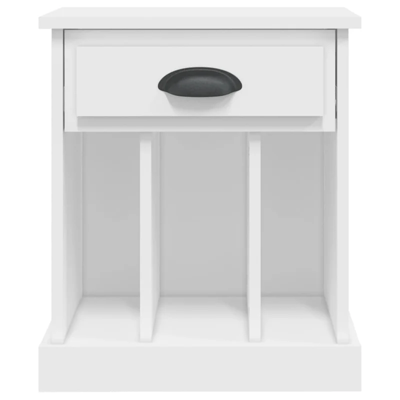 Lot de 2 tables de chevet avec tiroir et 3 compartiments 43 x 36 x 50 cm bois d'ingénierie blanc DEC034967