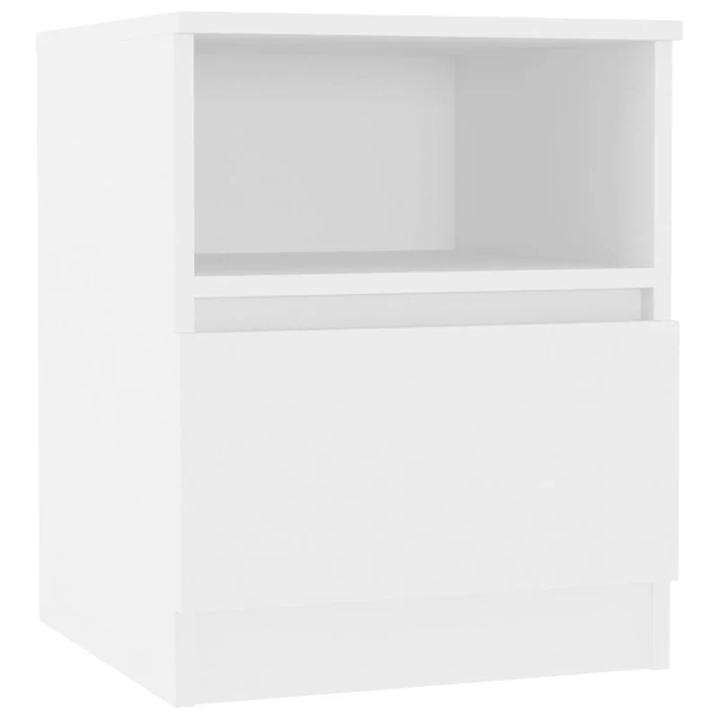 Lot de 2 tables de chevet avec tiroirs et compartiment ouvert 40 x 40 x 50 cm aggloméré blanc DEC034955
