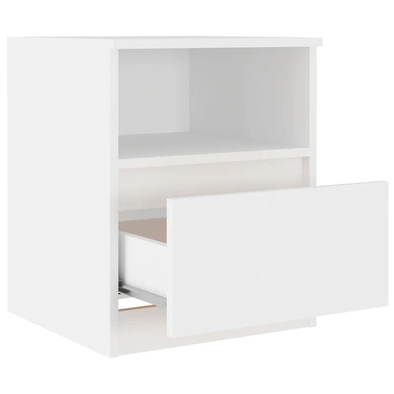Lot de 2 tables de chevet avec tiroirs et compartiment ouvert 40 x 40 x 50 cm aggloméré blanc DEC034955