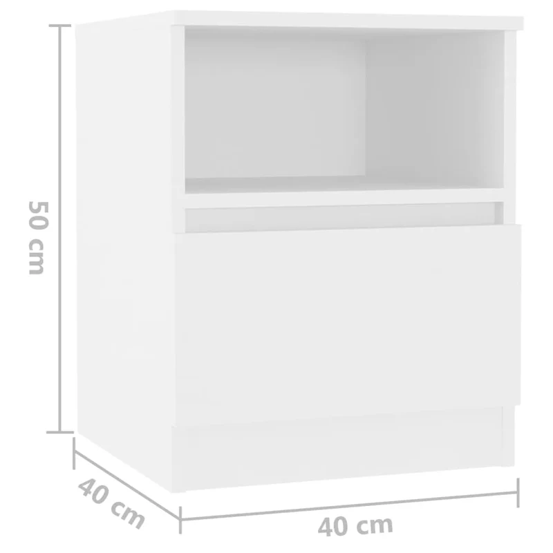 Lot de 2 tables de chevet avec tiroirs et compartiment ouvert 40 x 40 x 50 cm aggloméré blanc DEC034955