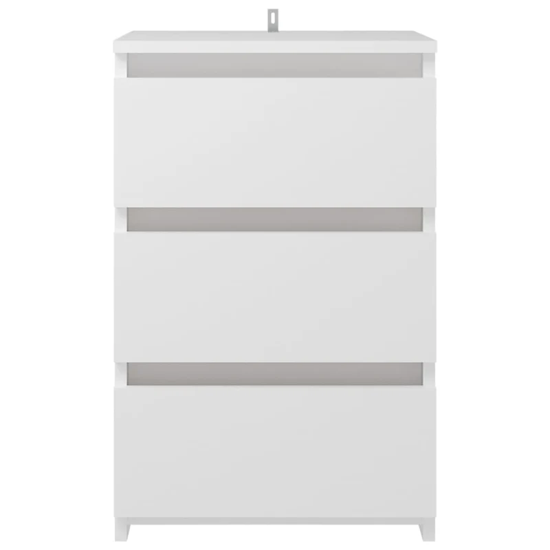 Lot de 2 tables de chevet avec 3 tiroirs 40 x 35 x 62,5 cm aggloméré blanc DEC034945