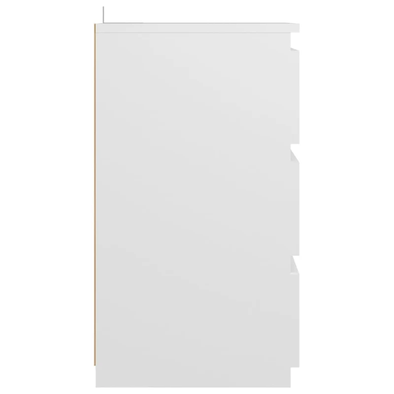 Lot de 2 tables de chevet avec 3 tiroirs 40 x 35 x 62,5 cm aggloméré blanc DEC034945