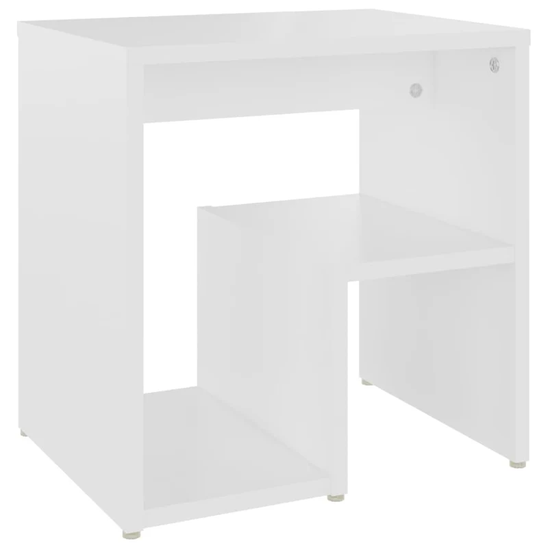 Lot de 2 tables de chevet avec étagères 40 x 30 x 40 cm bois d'ingénierie blanc DEC034889