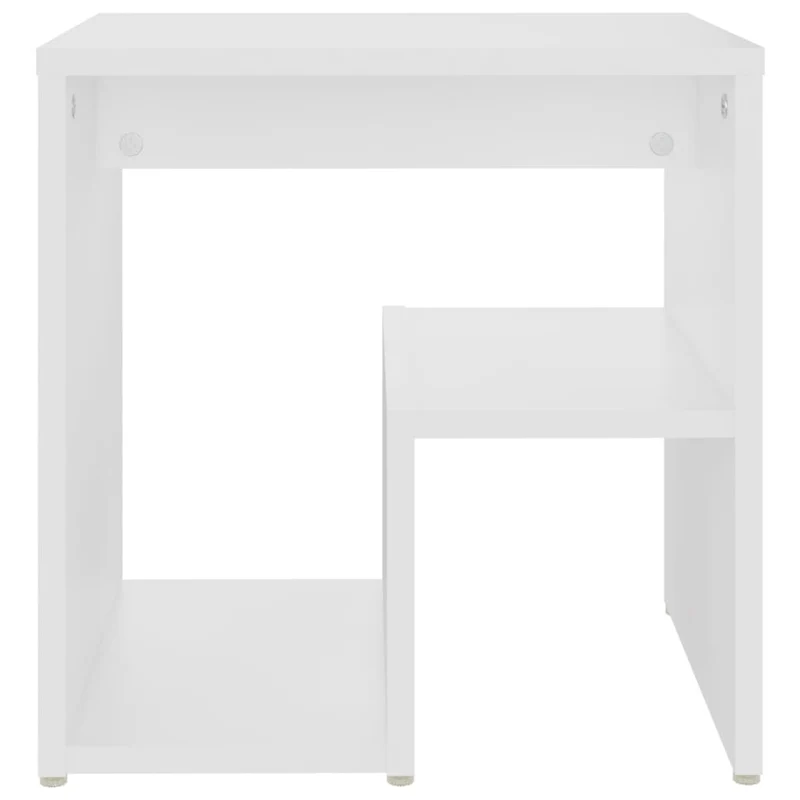 Lot de 2 tables de chevet avec étagères 40 x 30 x 40 cm bois d'ingénierie blanc DEC034889