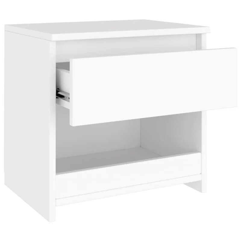 Lot de 2 tables de chevet avec tiroirs et compartiment ouvert 40 x 30 x 39 cm aggloméré blanc DEC034888