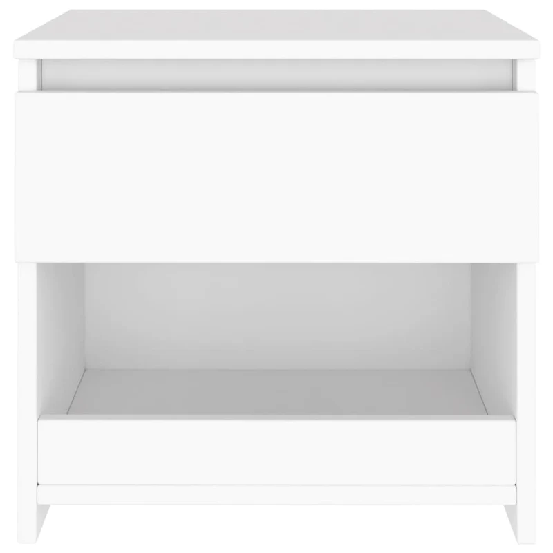 Lot de 2 tables de chevet avec tiroirs et compartiment ouvert 40 x 30 x 39 cm aggloméré blanc DEC034888