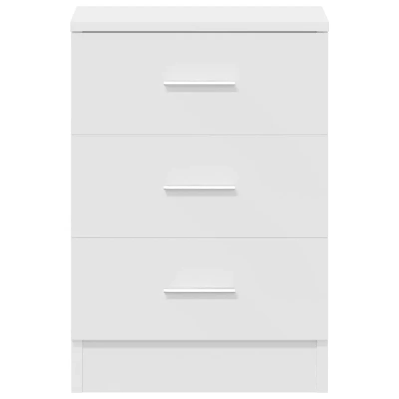 Lot de 2 tables de chevet avec 3 tiroirs 38 x 35 x 56 cm bois d'ingénierie blanc DEC034878