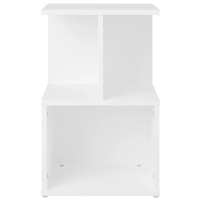 Lot de 2 tables de chevet avec étagères 35 x 35 x 55 cm bois d'ingénierie blanc DEC034862
