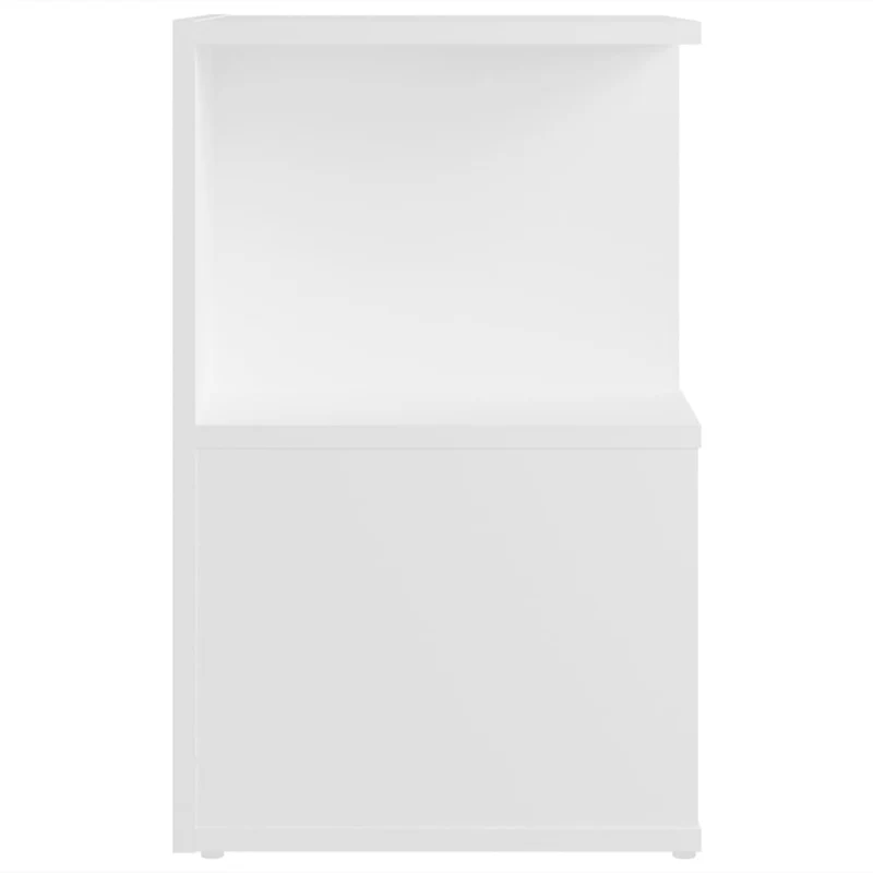 Lot de 2 tables de chevet avec étagères 35 x 35 x 55 cm bois d'ingénierie blanc DEC034862