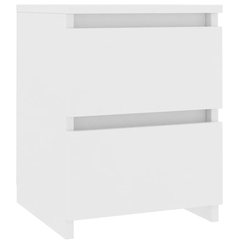 Lot de 2 tables de chevet avec deux tiroirs 30 x 30 x 40 cm bois d'ingénierie blanc DEC034850