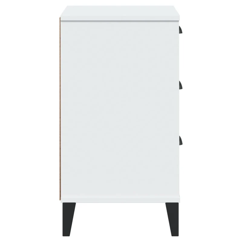 Table de chevet avec 3 tiroirs 40 x 35 x 65 cm en bois d'ingénierie blanc DEC034724
