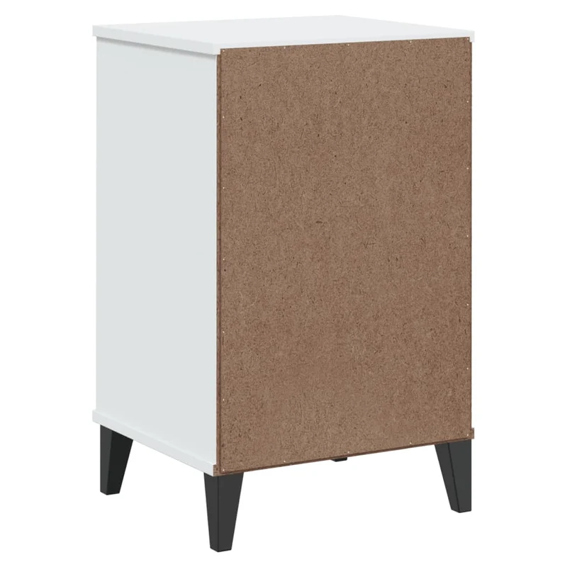Table de chevet avec 3 tiroirs 40 x 35 x 65 cm en bois d'ingénierie blanc DEC034724