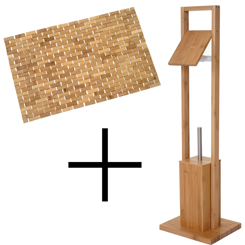 Accessoires de salle de bain porte-papier toilette tapis de bain en bamboo 04_0004759