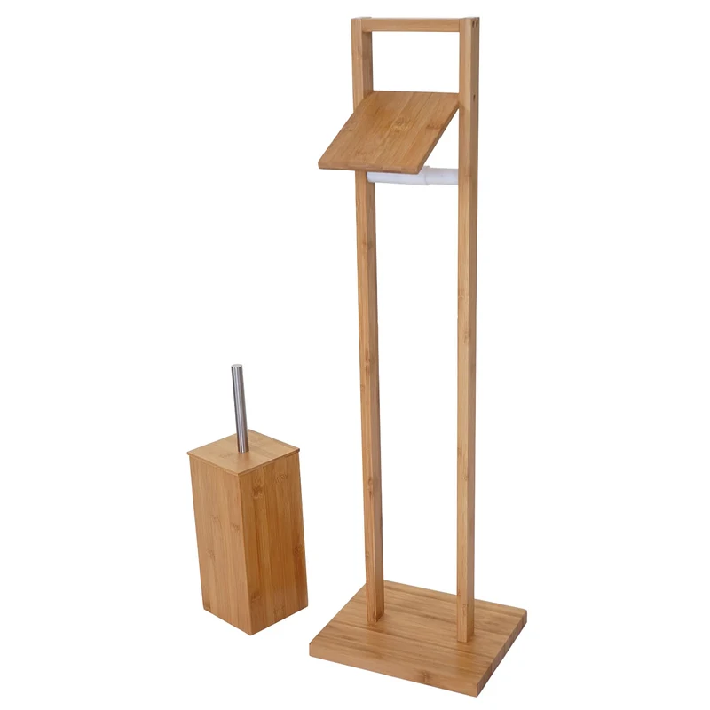 Accessoires de salle de bain porte-papier toilette tapis de bain en bamboo 04_0004759