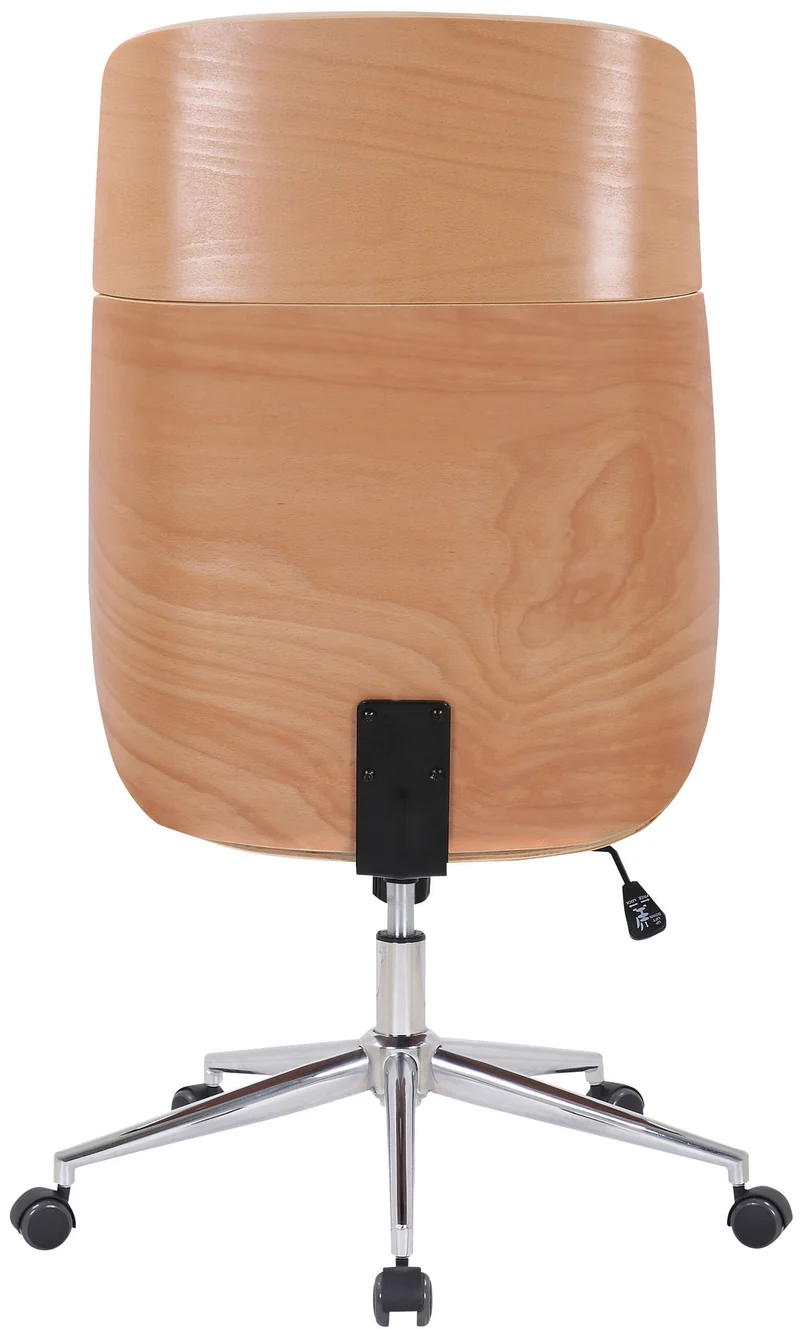 Fauteuil de bureau dossier haut avec roulettes synthétique noir et bois clair hauteur réglable BUR10457
