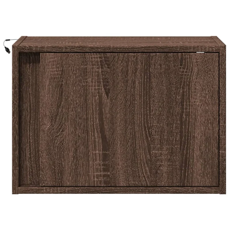 Table de chevet murale avec lumières LED 50 x 31 x 35 cm en bois d'ingénierie marron DEC034180