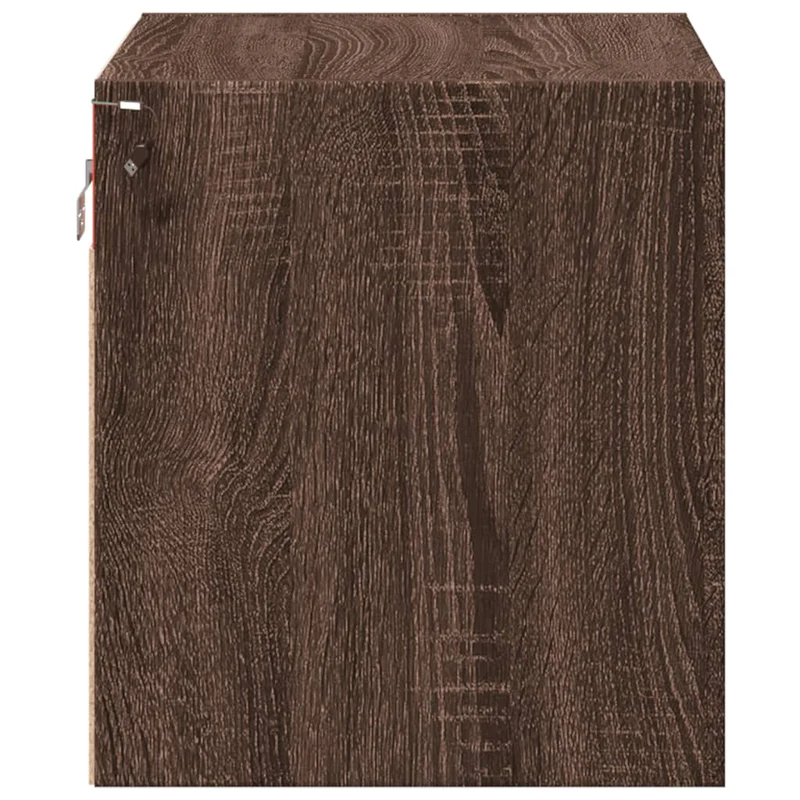 Table de chevet murale avec lumières LED 50 x 31 x 35 cm en bois d'ingénierie marron DEC034180