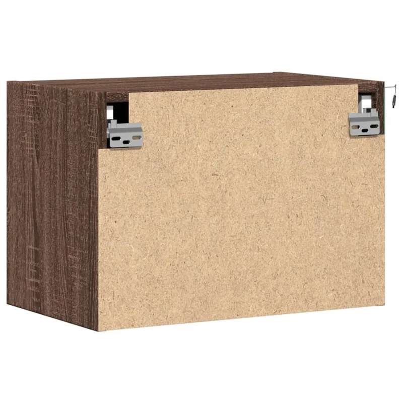 Table de chevet murale avec lumières LED 50 x 31 x 35 cm en bois d'ingénierie marron DEC034180