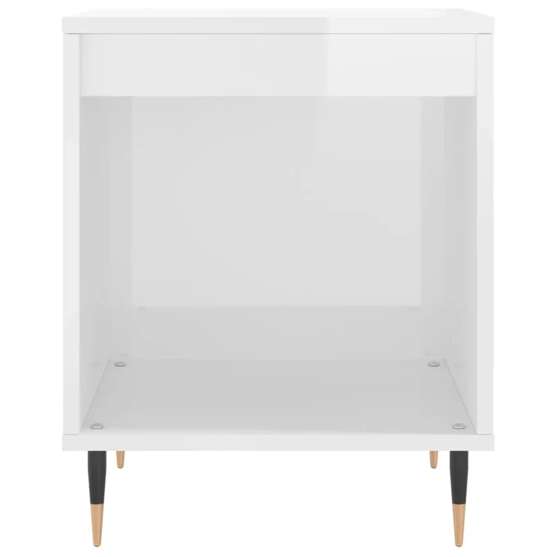 Table de chevet avec compartiment ouvert 40 x 35 x 50 cm bois d’ingénierie blanc et métal DEC033469