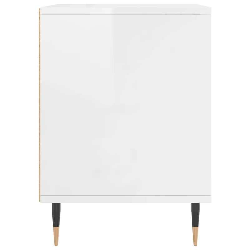 Table de chevet avec compartiment ouvert 40 x 35 x 50 cm bois d’ingénierie blanc et métal DEC033469