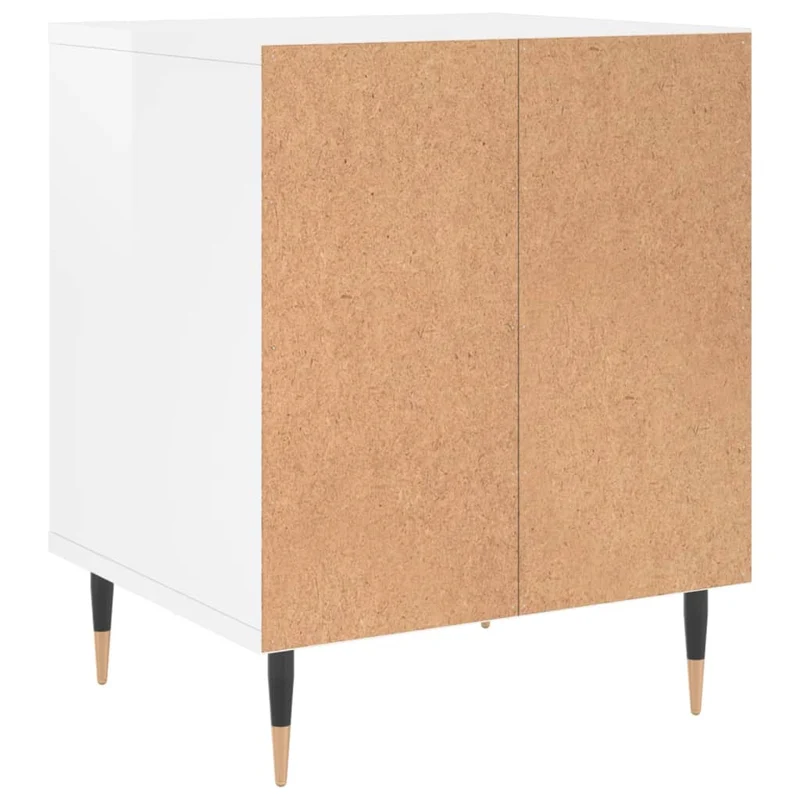 Table de chevet avec compartiment ouvert 40 x 35 x 50 cm bois d’ingénierie blanc et métal DEC033469