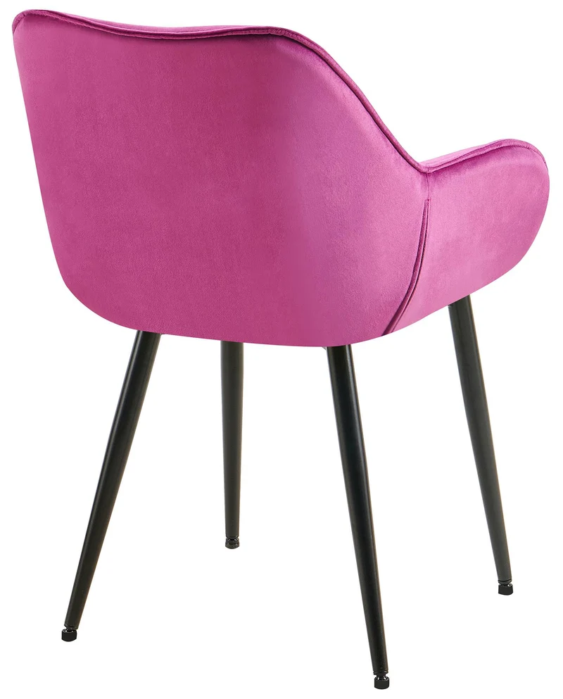 Chaise de salle à manger x1 design et moderne assise en velours violet et pieds en métal noir 10_0001494