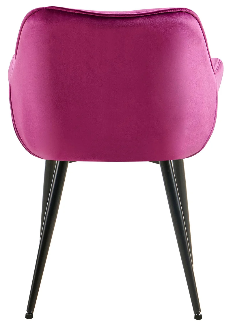 Chaise de salle à manger x1 design et moderne assise en velours violet et pieds en métal noir 10_0001494