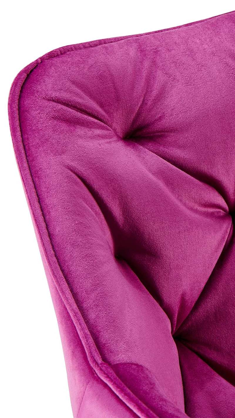 Chaise de salle à manger x1 design et moderne assise en velours violet et pieds en métal noir 10_0001494