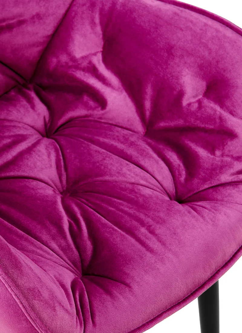 Chaise de salle à manger x1 design et moderne assise en velours violet et pieds en métal noir 10_0001494