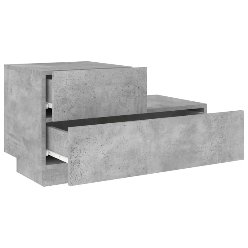 Table de chevet avec lumières LED et tiroirs 70 x 36 x 40,5 cm bois d'ingénierie gris DEC033193