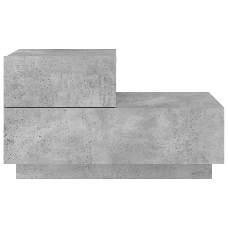 Table de chevet avec lumières LED et tiroirs 70 x 36 x 40,5 cm bois d'ingénierie gris DEC033193