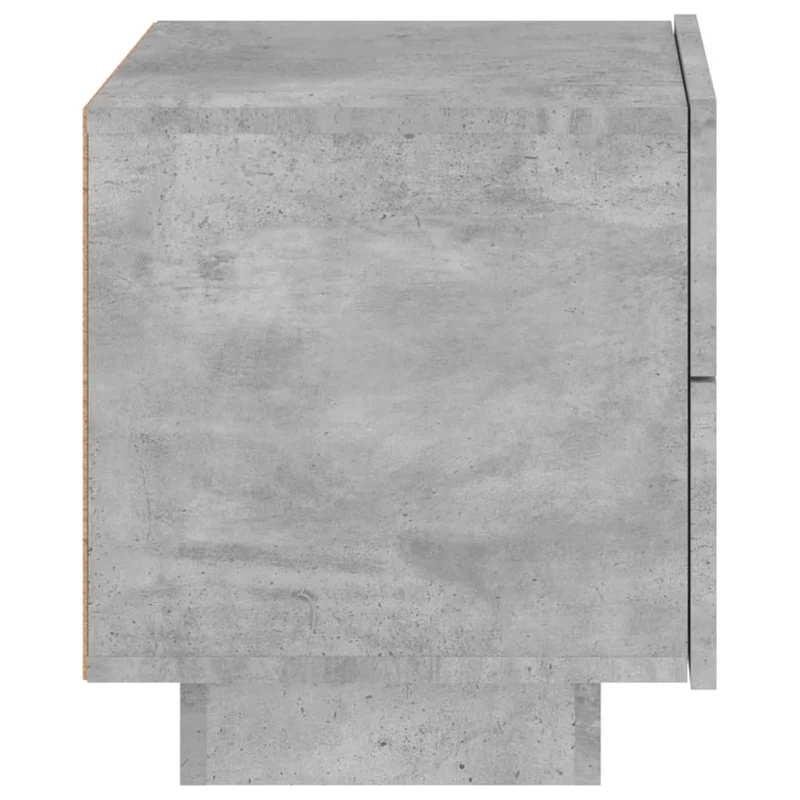 Table de chevet avec lumières LED et tiroirs 70 x 36 x 40,5 cm bois d'ingénierie gris DEC033193