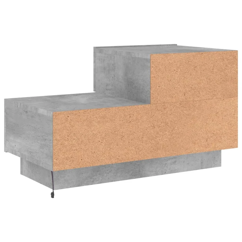 Table de chevet avec lumières LED et tiroirs 70 x 36 x 40,5 cm bois d'ingénierie gris DEC033193