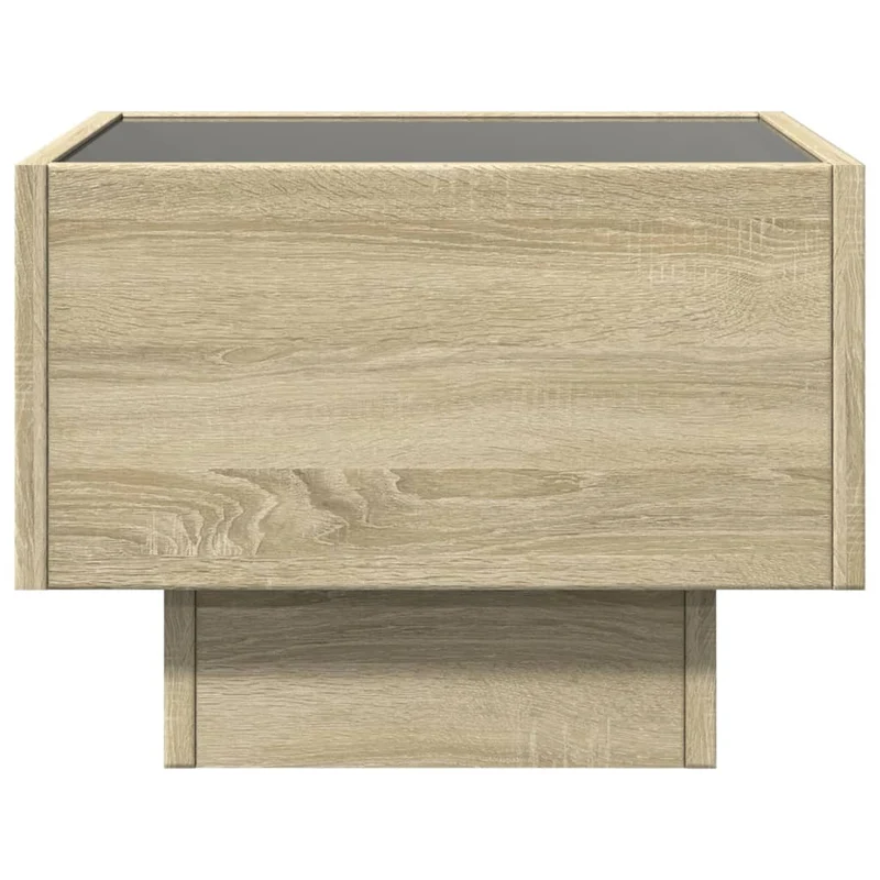 Table de chevet avec miroir à LED 40 x 40 x 30 cm en bois d'ingénierie et verre DEC033143