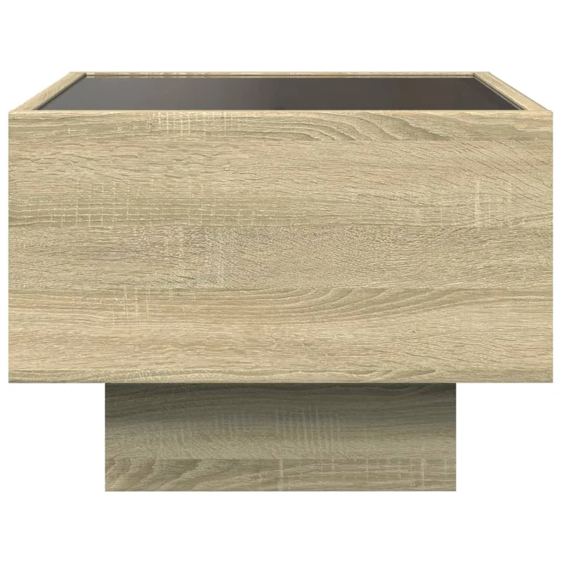 Table de chevet avec miroir à LED 40 x 40 x 30 cm en bois d'ingénierie et verre DEC033143
