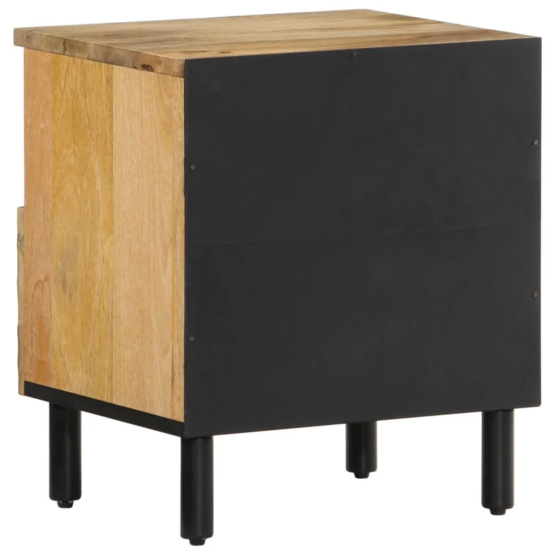Table de chevet avec tiroir et étagère 40 x 33 x 46 cm bois de manguier et fer DEC032972