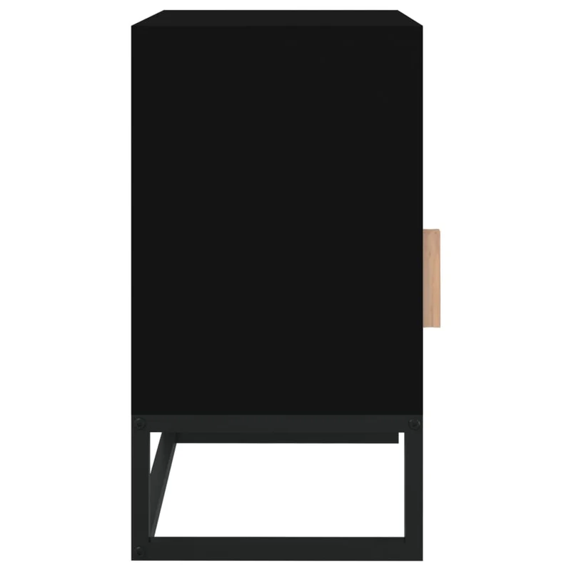 Table de chevet avec tiroir et compartiment avec porte 40 x 30 x 55,5 cm bois d’ingénierie et fer noir DEC034403