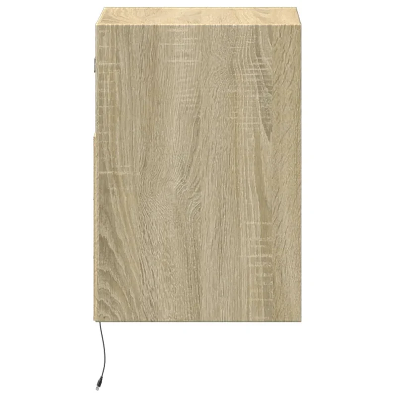Table de chevet murale avec lumières LED avec tiroir 41 x 31 x 45 cm en bois d'ingénierie couleur chêne DEC034190